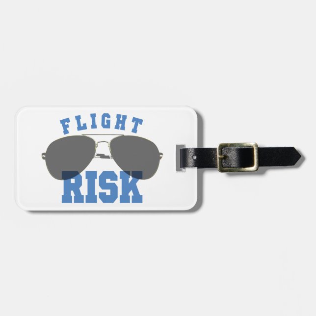 Flight Risk Aviation Glasses Luggage Tag (Front Horizontal)