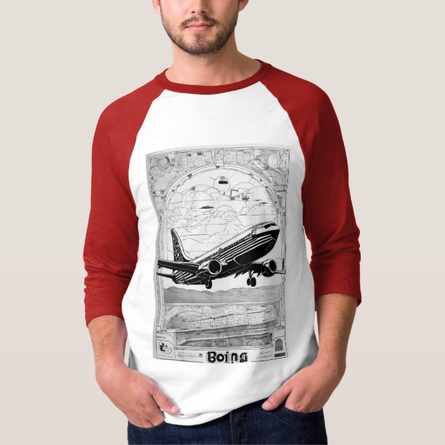 Flight Through Time: Aviation History T-Shirt (Front)