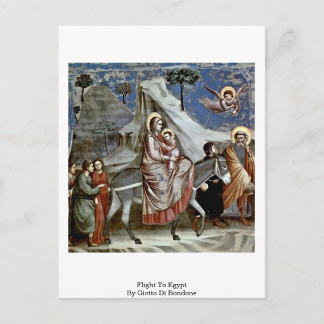 Flight To Egypt By Giotto Di Bondone Postcard (Front)