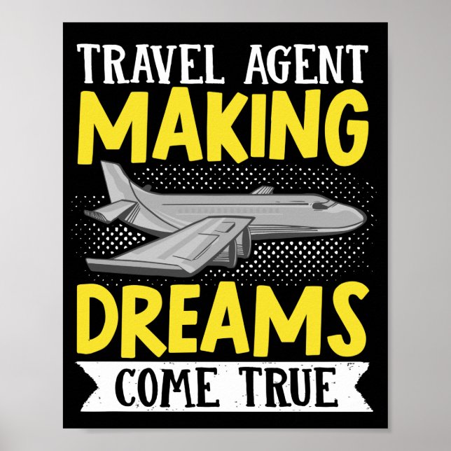 Flight Vacation Trip Travel Agent Making Dreams Poster (Front)