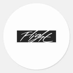 Flight White Black Classic Round Sticker