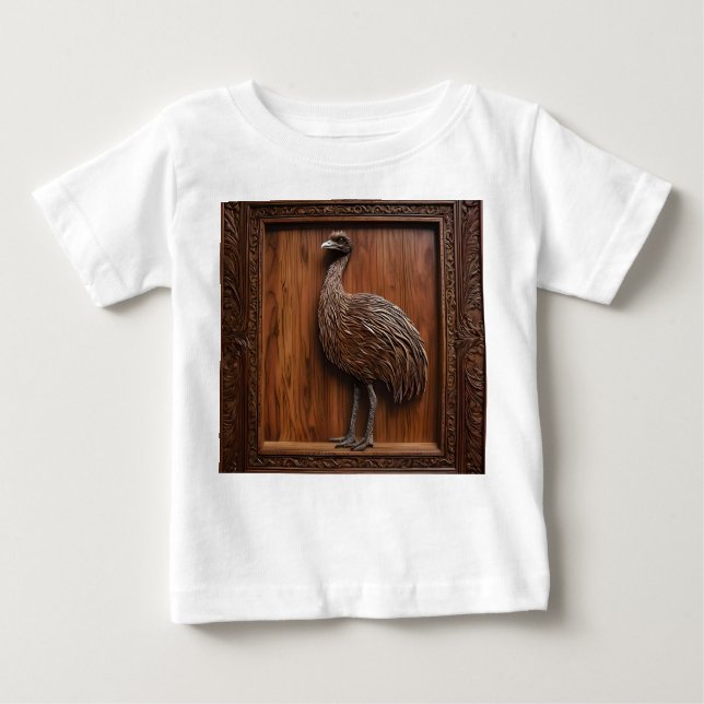 Flightless Wonders: Australian Emu Wood Print, Baby T-Shirt (Front)