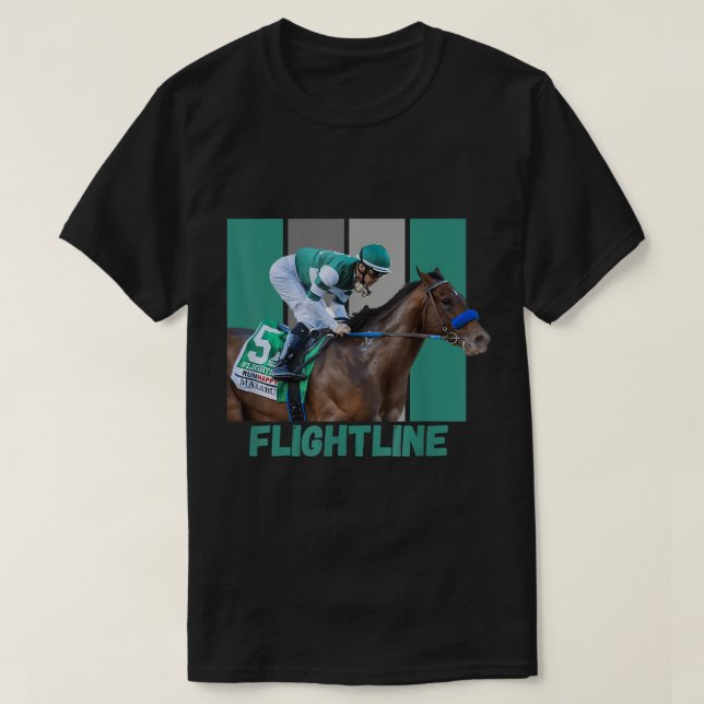 Flightline Horse Racing Thoroughbred Del Mar Santa T-Shirt (Design Front)