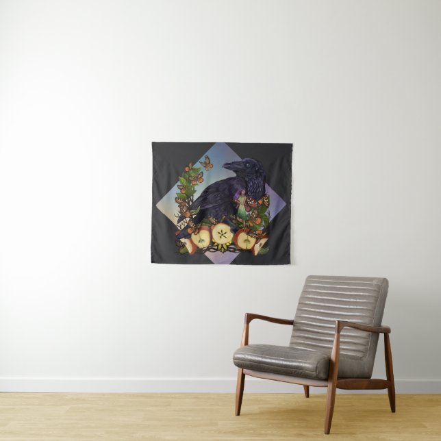 Flights of Fantasy Raven Faery Art Tapestry (In Situ (Horizontal))