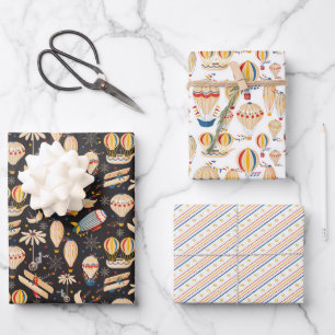 FlightsofFancy Wrapping Paper Flat Sheet Set of 3