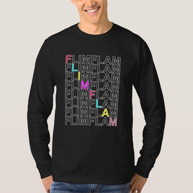 Flim Flam  Funny Flamingo T-Shirt (Front)