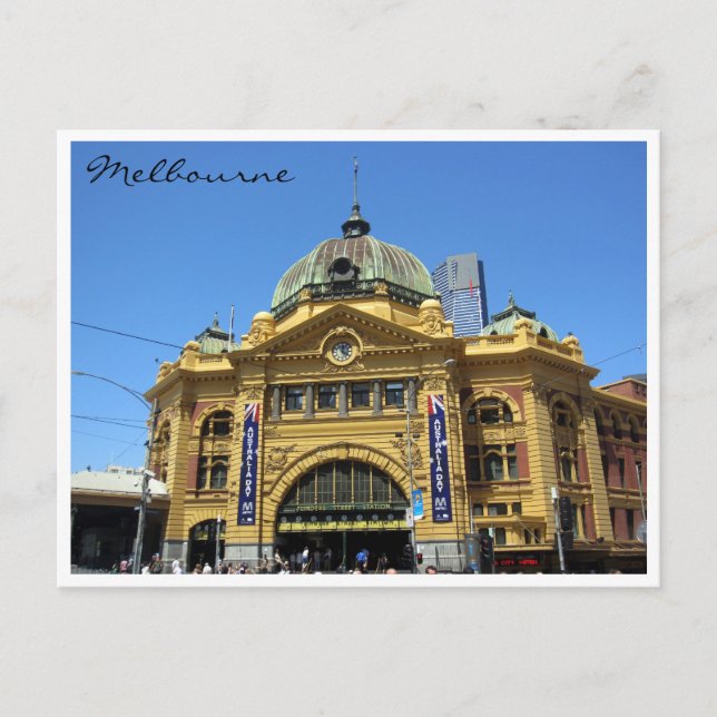 flinders st station grand postcard (Front)