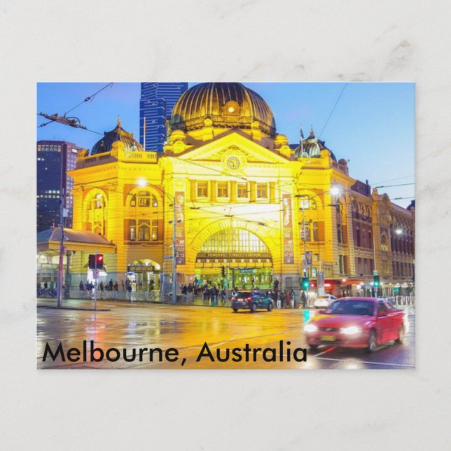 Flinders st train station, Melbourne Postcard (Front)