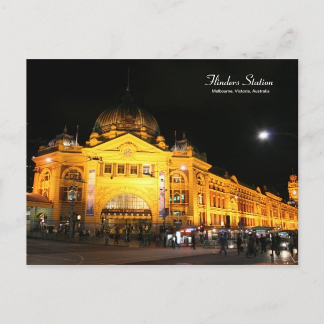 Flinders Station Melbourne Australia postcard (Front)