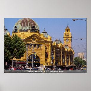 Flinders Street railway station, Melbourne, Austra Poster