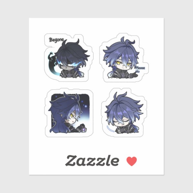 Flins Genshin Impact 4 Pack Sticker Sheet (Sheet)