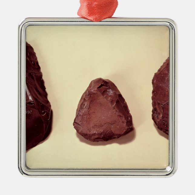 Flint axe heads metal tree decoration (Front)