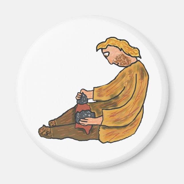 Flint Knapping Magnet (Front)