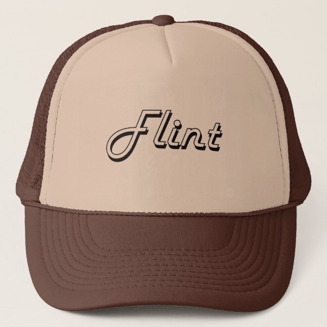 Flint Michigan Classic Retro Design Trucker Hat (Front)