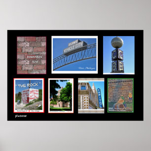 Flint Michigan Landmarks II Poster