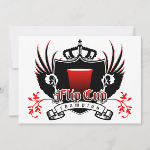 flip cup champion royal crest invitation
