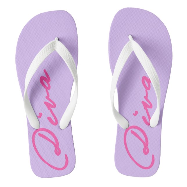FLIP FLIPS with DIVAtude! (Pink Lettering) Jandals (Footbed)