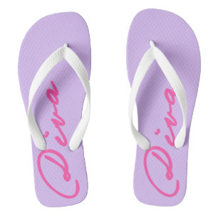 FLIP FLIPS with DIVAtude! (Pink Lettering) Jandals