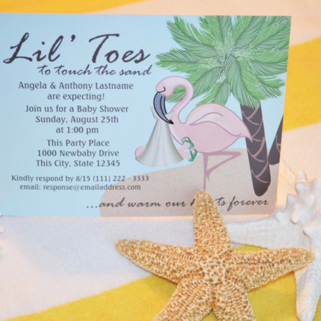 Flip Flop and Flamingo Baby Shower Invitation (Creator Uploaded)