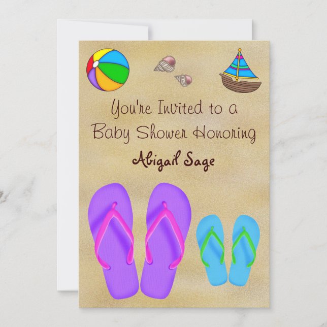 Flip Flop Baby Shower Invitations for Boys (Front)
