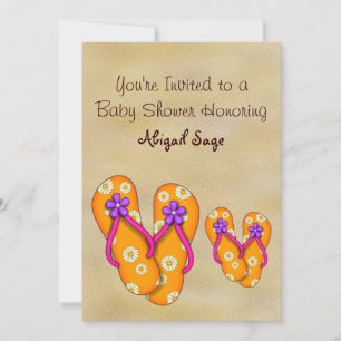 Flip Flop Baby Shower Invitations for Girls