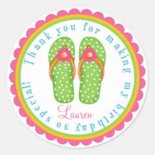 Flip Flop Birthday Stickers