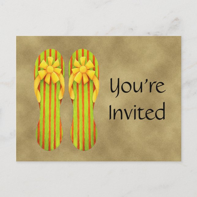 Flip Flop Citrus Invitation Postcard (Front)