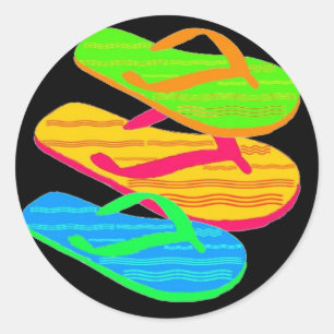 flip-flop classic round sticker