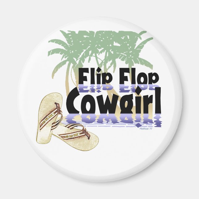 Flip Flop Cowgirl Magnet (Front)