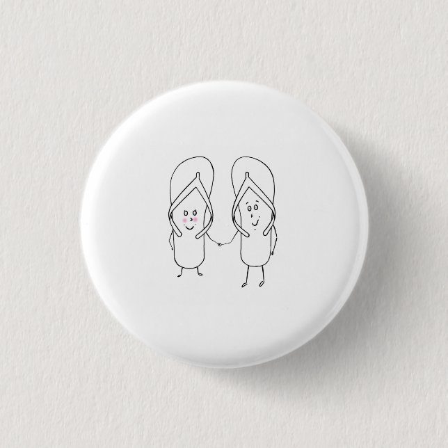 Flip Flop, cute, sandal themed 3 Cm Round Badge (Front)