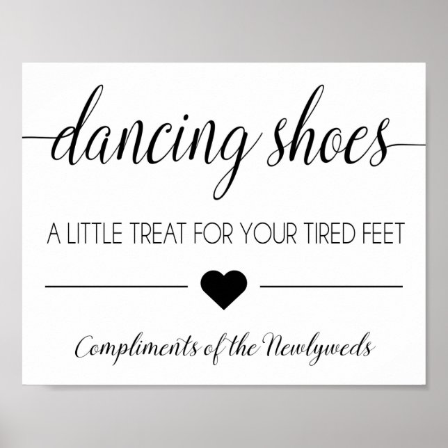 Flip Flop Favour Sign | Wedding Dancing Print (Front)