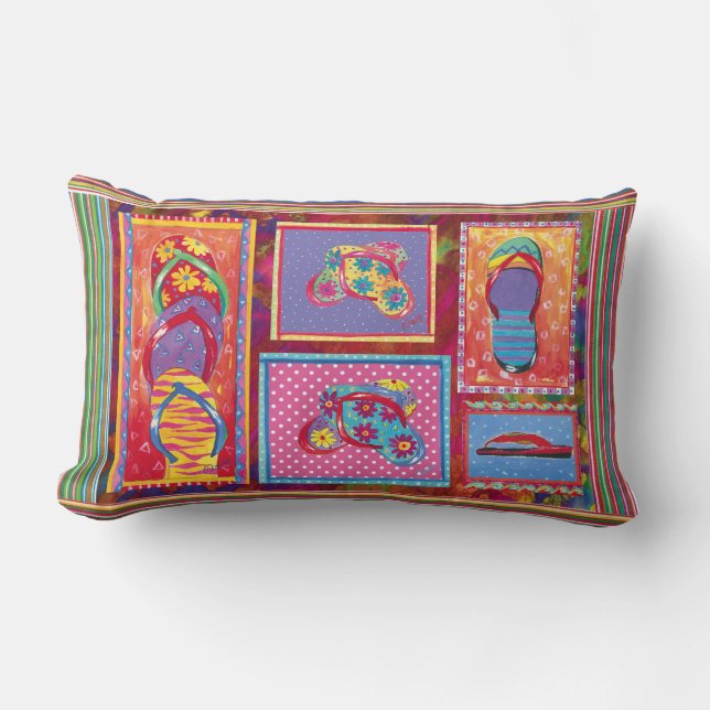Flip-flop Fun Collage pillow (Front)