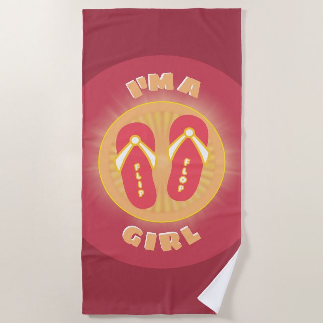 Flip Flop Girl Beach Towel (Front)