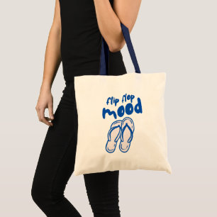 Flip Flop Mood Summer Quote - Cute Blue Beach Vibe Tote Bag