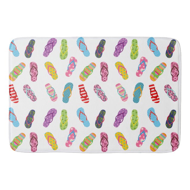 Flip Flop Pattern | Any background colour Bath Mat (Front)