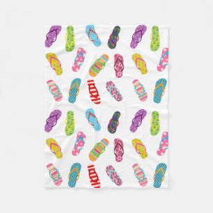 Flip Flop Pattern Any background colour Fleece Blanket