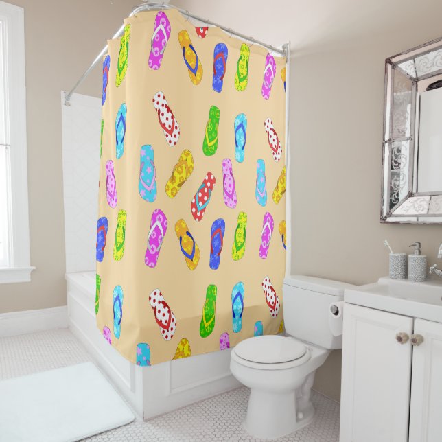 Flip Flop Pattern Shower Curtain (In Situ)