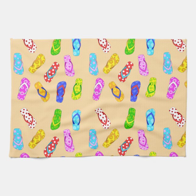 Flip Flop Pattern Tea Towel (Horizontal)