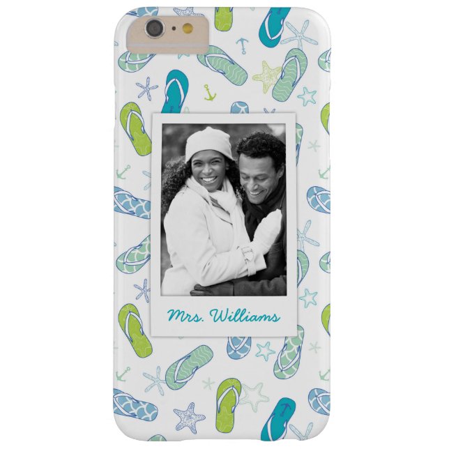Flip Flop Pattern | Your Photo & Name Case-Mate iPhone Case (Back)