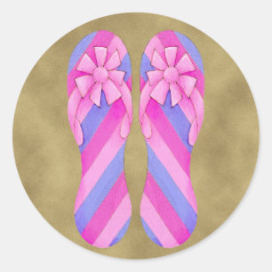 Flip Flop Pink Stripes Sticker