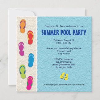 Flip Flop Pool Party Invitation