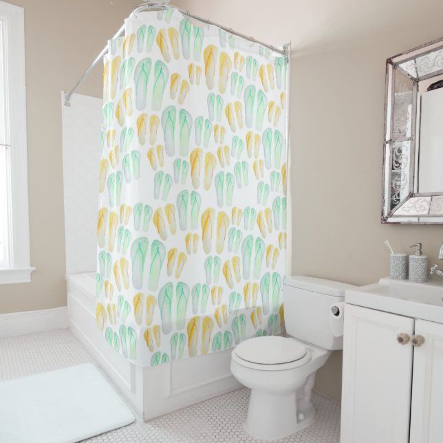 Flip Flop Print Shower Curtain  (In Situ)