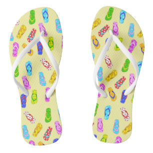 Flip Flop Sandals Pattern Yellow