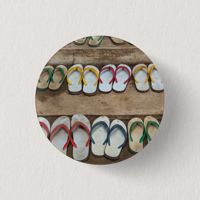 Flip Flop Sandles 3 Cm Round Badge (Front)