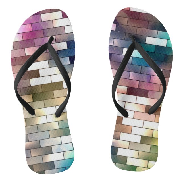 Flip Flop with Colourful Brick Wall Design (Footbed)