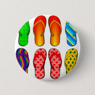 Flip Flops 6 Cm Round Badge
