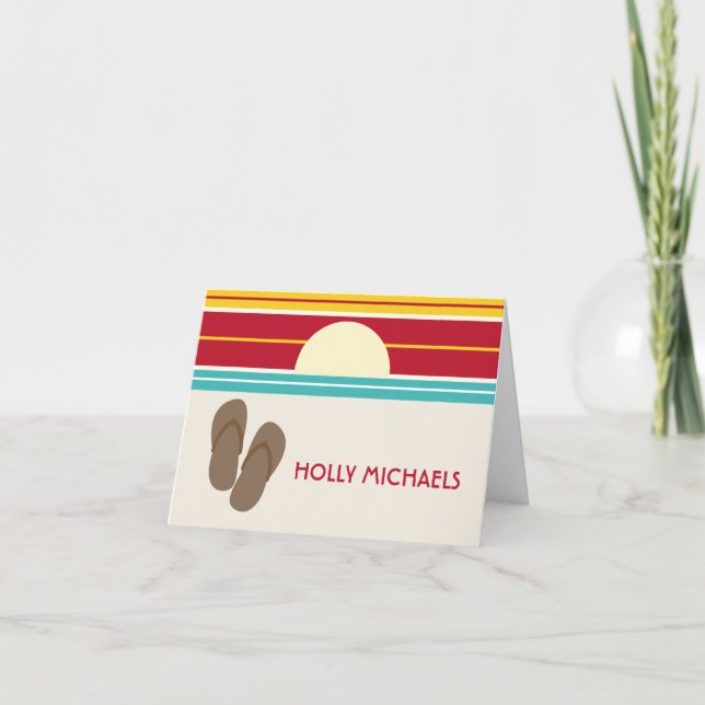 Flip Flops & 70s Inspired Sunset Notecard (Front)