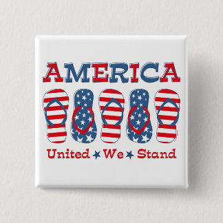 Flip Flops America 15 Cm Square Badge