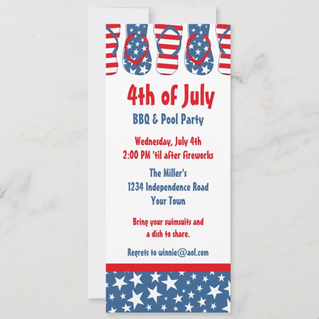 Flip Flops America Invitation (Front)