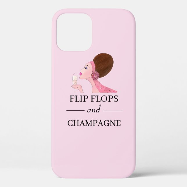 Flip Flops and Champagne Case-Mate iPhone Case (Back)